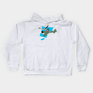 stork and old plane Kids Hoodie